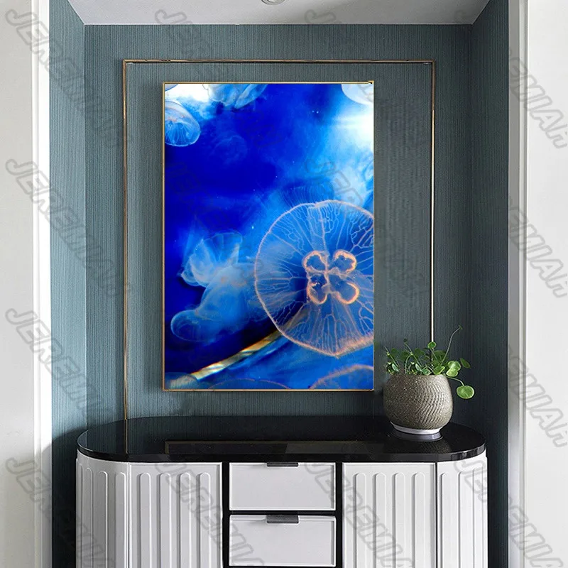 

Decorative Poster Colorful Goldfish Painting and Canvas Painting Art Picture Modern Living Room Wall Stickers