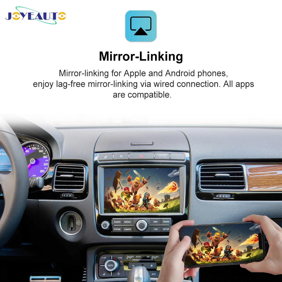 JoyeAuto для Volkswagen Touareg 2010 - 2017 8 0 дюймов Android автомобильный беспроводной Apple Carplay