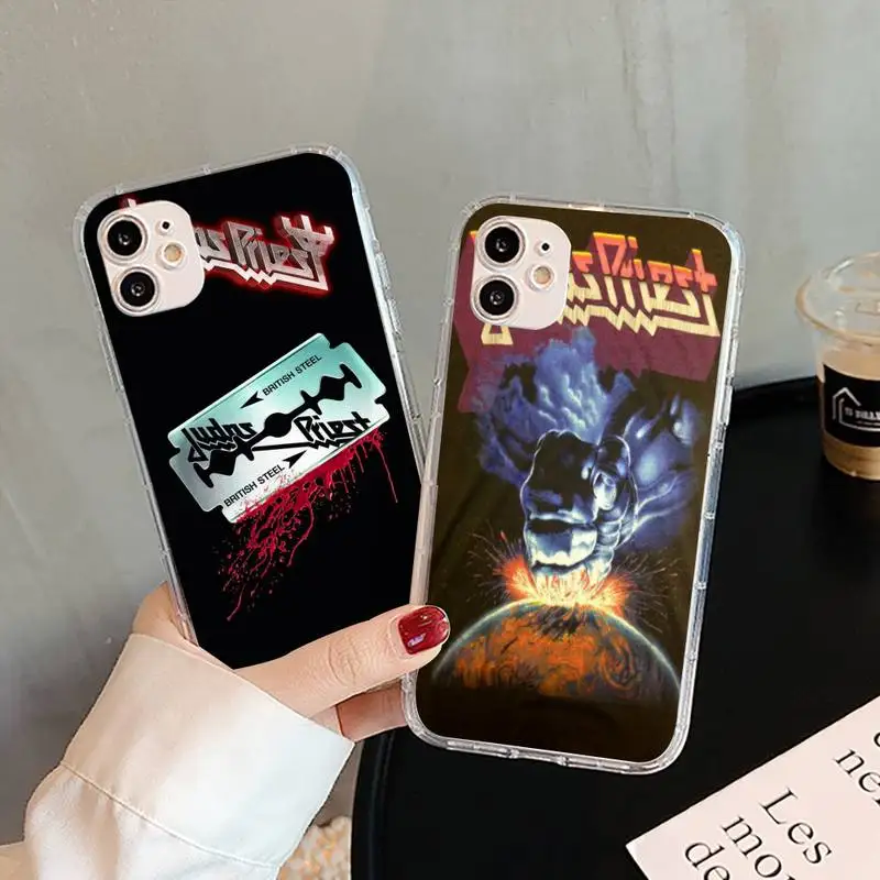 

Judas priest steel Rob Phone Case For iphone 5s 6 7 8 11 12 plus xsmax xr pro mini se Transparent Cover Fundas Coque