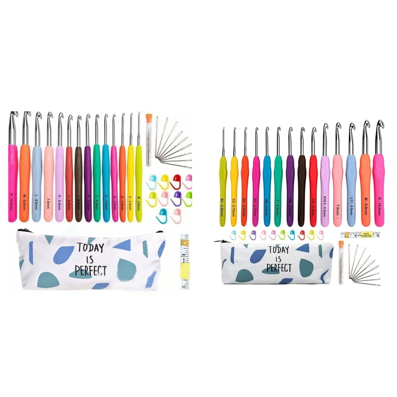 Набор профессиональных полноразмерных алюминиевых крючков для вязания 2 0 мм-10 мм