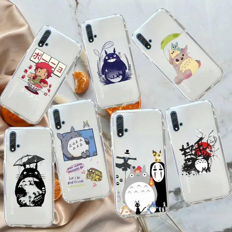 

Anime My Neighbor Totoro Phone Case Transparent for Huawei honor P mate 40 20 30 10 50 i 9 x mate pro lite 8a