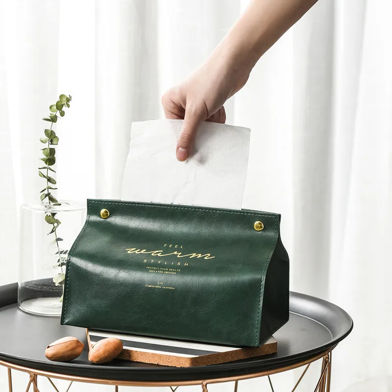 Luxury PU Leather Tissue Box Creative Letter Napkins Containers Holders Home Kitchen Paper Holder Storage Living Room Decor | Дом и сад