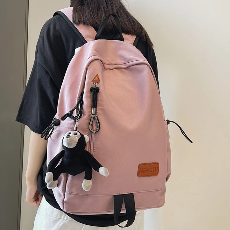 

EST Unisex Large Capacity Shoulders School Backpack Women Casual Solid Color Laptop Travel Men Book Bolsa Mochila Leisure Bags