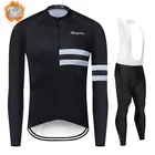 Мужской комплект велосипедной одежды Ralvpha, зимний флисовый костюм из Джерси с длинным рукавом для горного велосипеда, одежда для велоспорта, одежда для гонок на открытом воздухе, 2021
