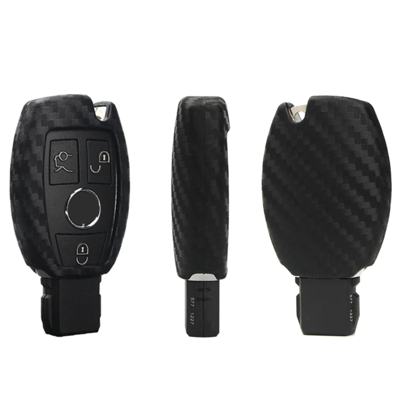 Чехол для автомобильного ключа с узором из углеродного волокна Mercedes Benz W203 W210 W211