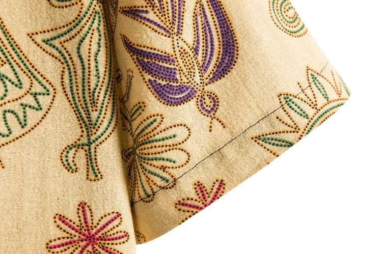 

Loldeal Fashion Men Shirt Street Style Casual Short-sleeved Linen Buttons Color Matching