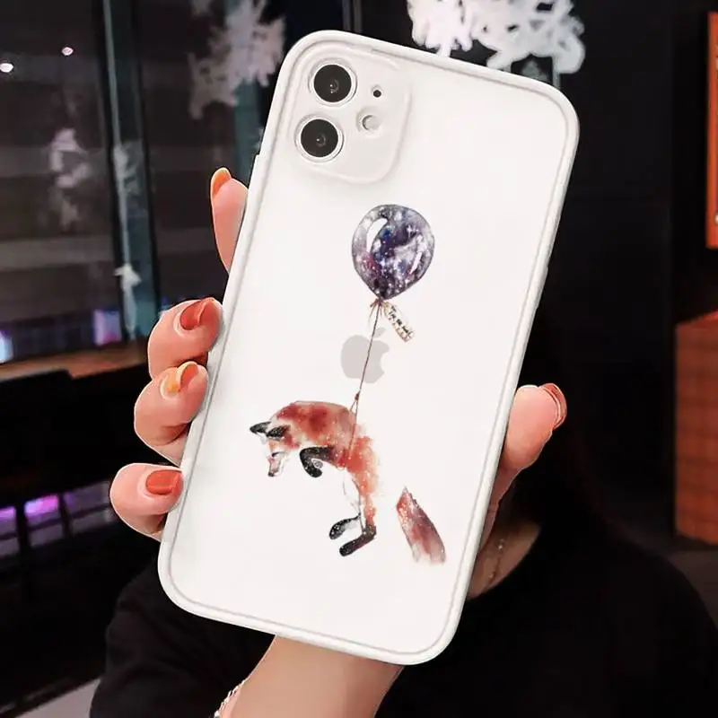 

Cute animal on balloon art design Phone Case matte transparent For iphone 7 8 11 12 plus mini x xs xr pro max cover