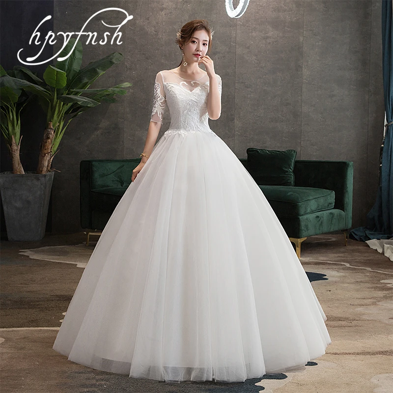 Женское свадебное платье HPYFNSH элегантное белое кружевное с рукавом до локтя