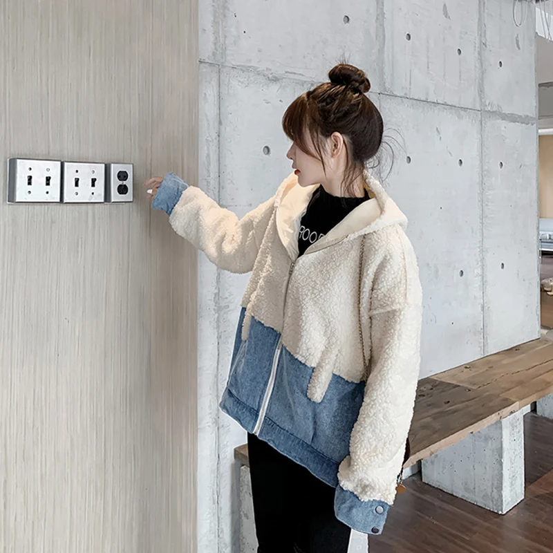 Осенне зимняя женская одежда жакет в клетку из овечьей шерсти с прострочкой