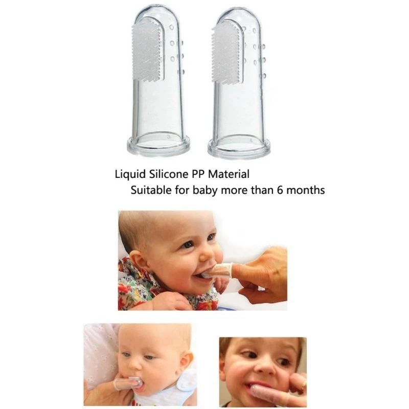 Для детей младенцев Заниженные Брюки Мягкий силиконовый палец Зубная щётка зубы