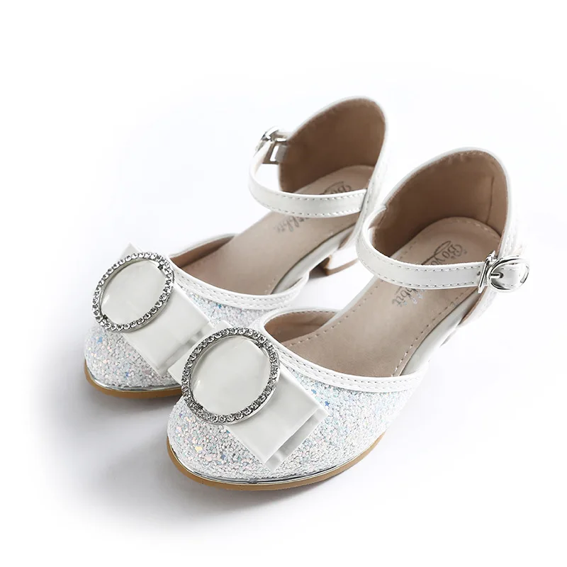 

Princess Shoes Girls Leather Shoes Spring and Autumn Performance Shoes Children's Single Shoes Little Girls Crystal High Heels