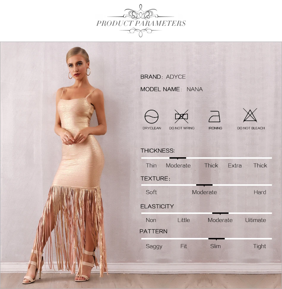 Adyce новое летнее женское Бандажное Платье макси с кисточками Vestidos сексуальное Клубное платье без рукавов с бахромой вечернее платье в стиле знаменитостей