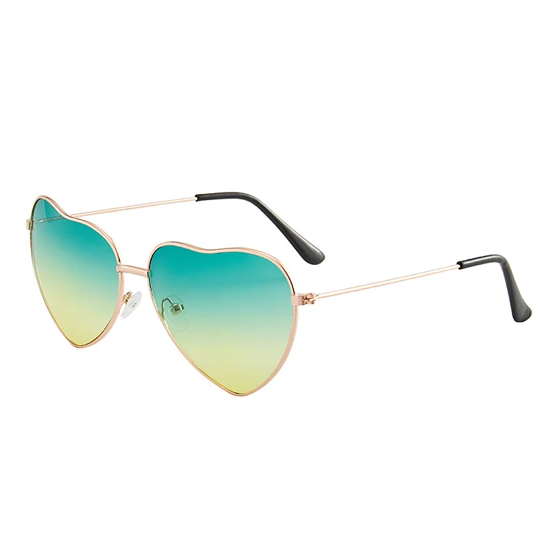 

JIFANPAUL New Retro Metal Love Sunglasses Peach Heart Ocean Film Female Heart Shaped Fashion Pink Shades For Women Glasses