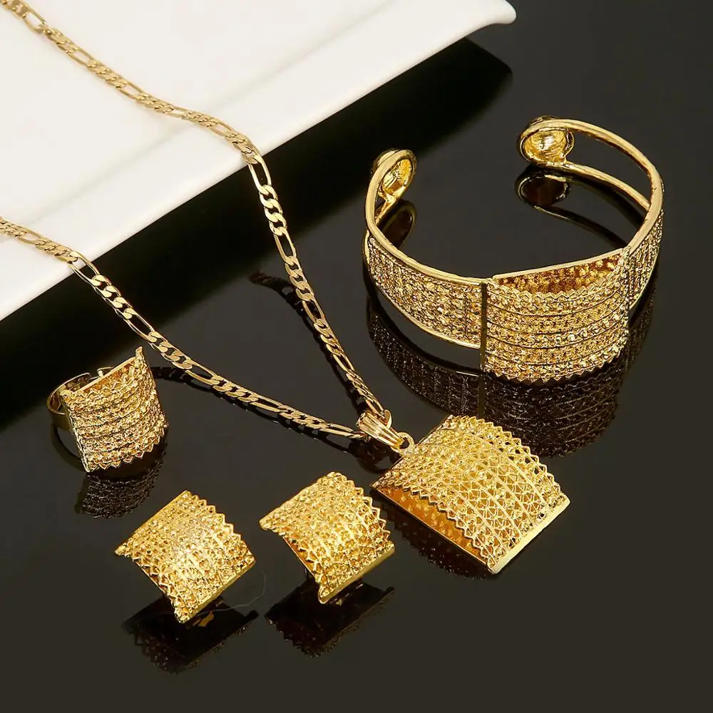 Эфиопское модное ожерелье с подвеской браслет серьги кольцо свадебные комплекты