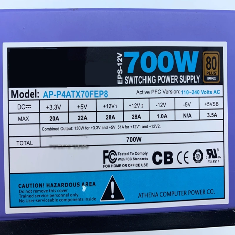 Новый оригинальный блок питания для Афины Мощность 80 плюс Бронзовый 1080TI 2080TI