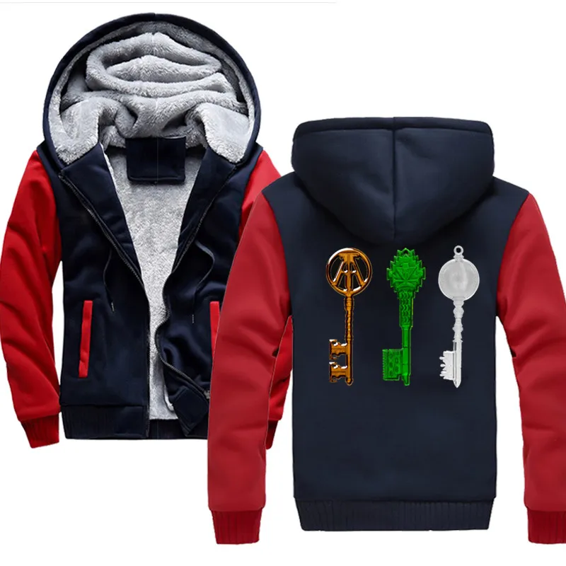 

Keys Ready Player One Sweatshirt Winter Warm Thick Solid Casual Tracksuit men's Sweatshirts Hooded Plus Size 4XL Jacket Hoodies