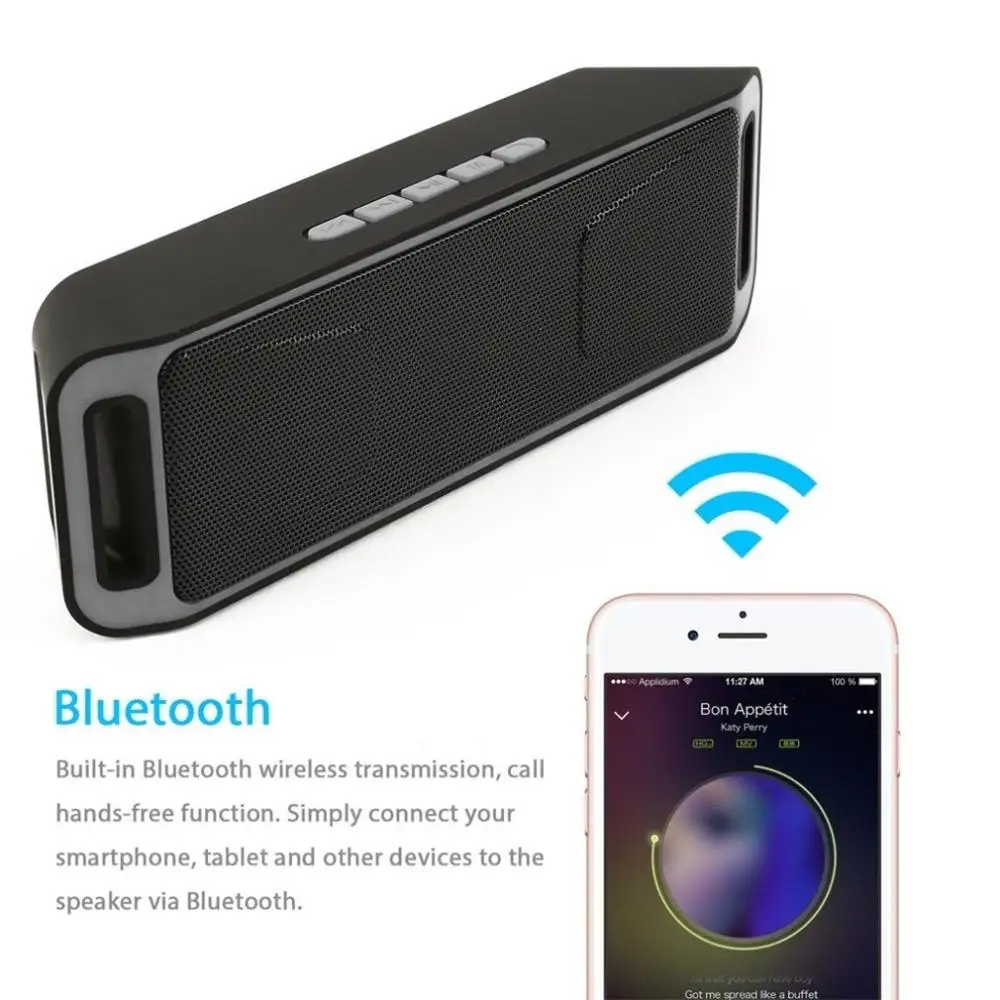 Портативный Bluetooth динамик с двойным драйвером громкий время воспроизведения 6