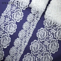 5yard needlework lace fabric ribbon white rose flower dress accessories milk silk water soluble sewing trim embroidery curtain