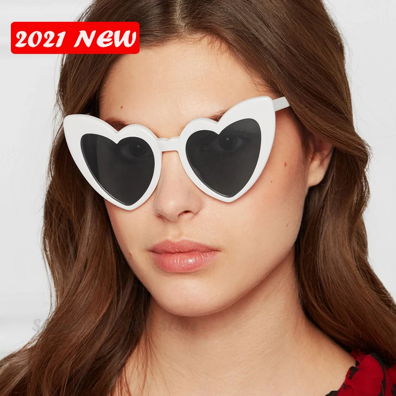 

2023 Love Heart Sunglasses Women Big Frame Personality Sunglass Fashion Cute Sexy Retro Cat Eye Vintage SunGlasses Pink Female