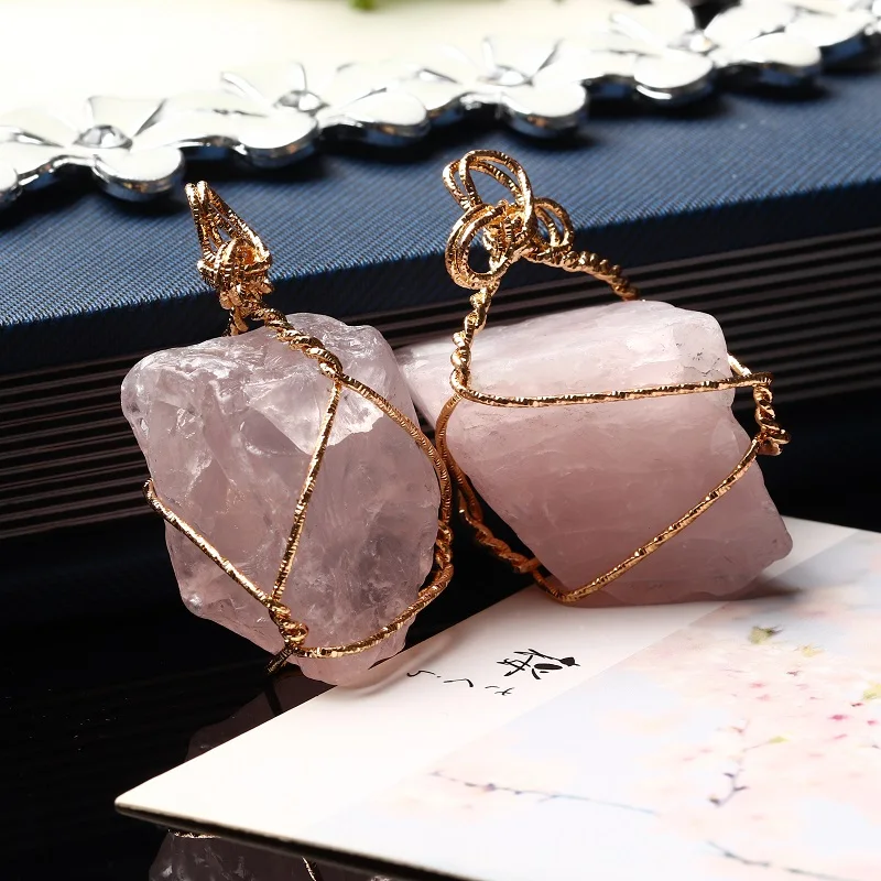 1 шт. подвеска из розового кварца с натуральным кристаллом | Дом и сад