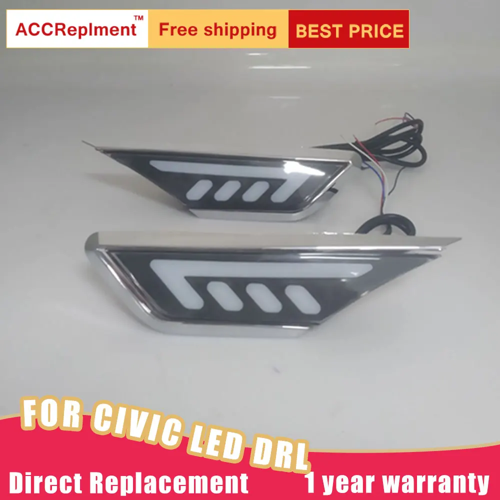 Светодиодный дневные ходовые огни для Honda Civic 2016 2017 светодиодный светодиод