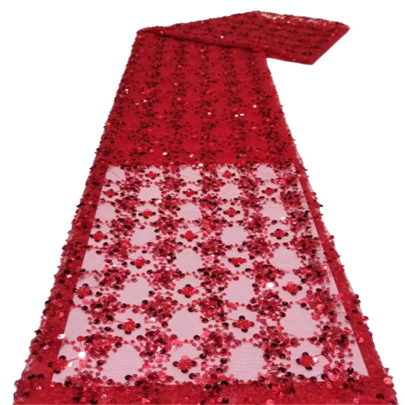 

Новейшее африканское красное кружево 2021, Высококачественная фототкань, вышивка, тюль, бисер, французское кружево, ткань для платья