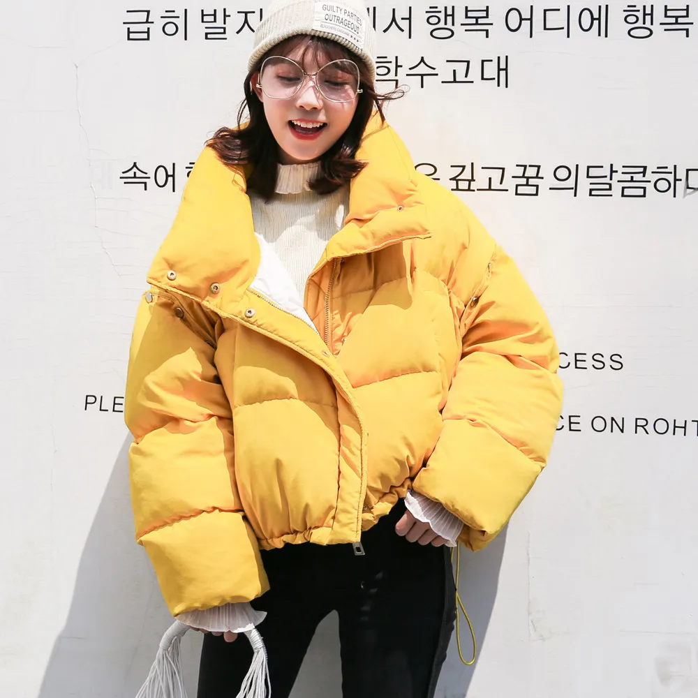 Осень и зима Новый пуховик женский короткий хлеб сервис свободный большой размер