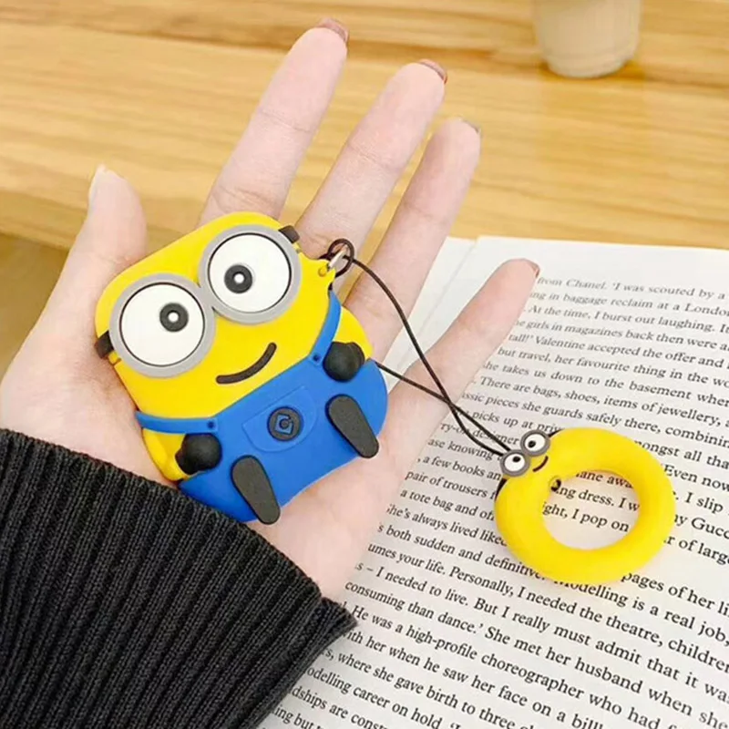 

for Airpods2 cute fashion little yellow man cartoon protective sleeve cute Bluetooth headset sleeve fashion soft silicone sleeve