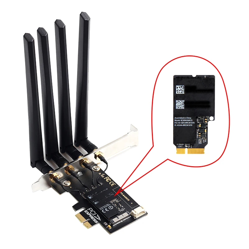 ПК bcm9360cd 1750 Мбит/с WiFi Bluetooth 4 0 PCI-E адаптер для MacOS Airdrop Handoff непрерывность BCM94360 Wifi