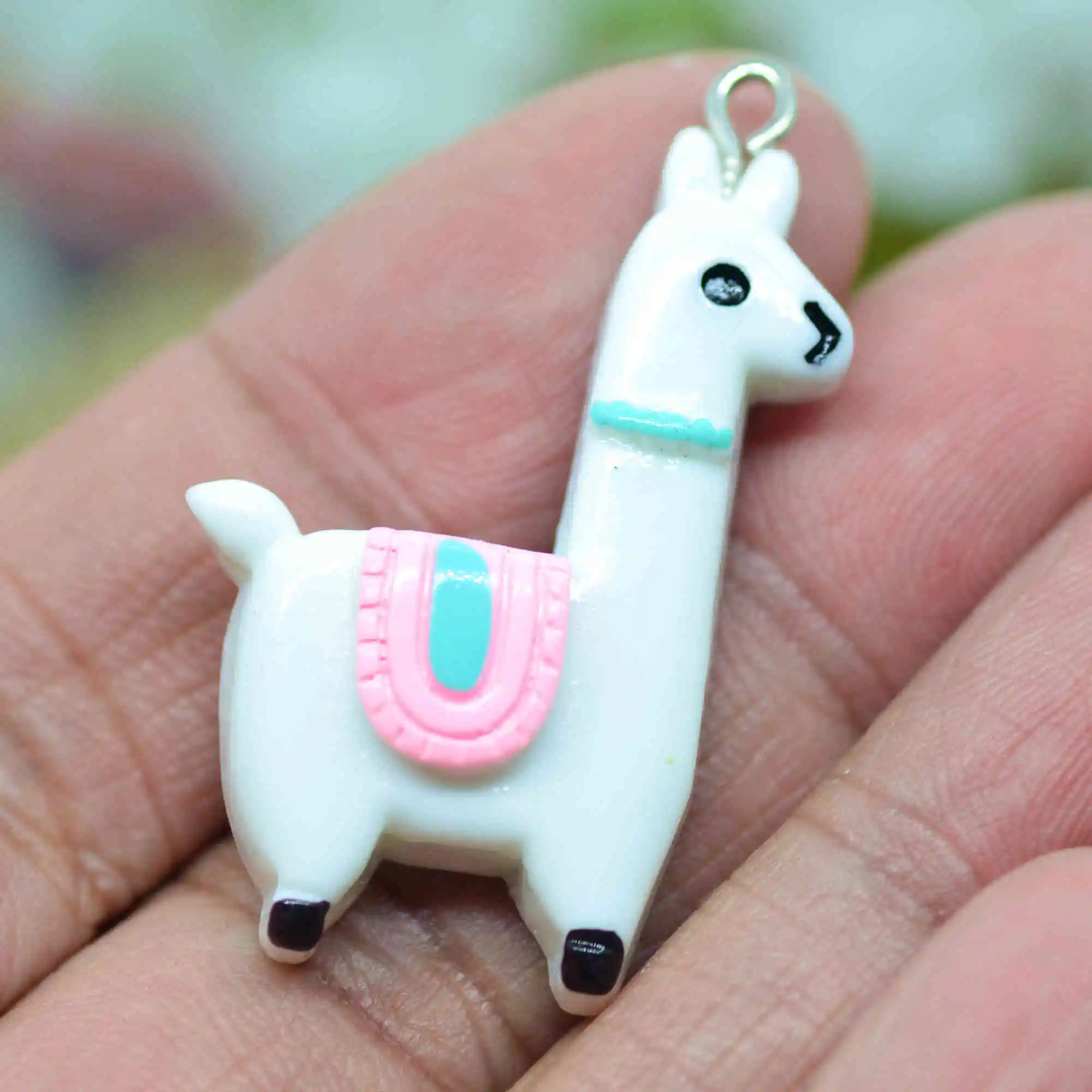 10 шт. 25x36 мм белые кабошоны из смолы с плоской задней стороной Альпака | Лама