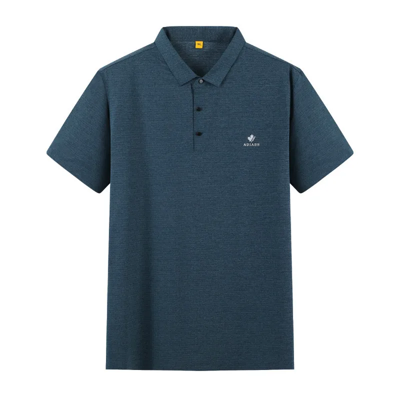 

Summer 2021 new men's fattening plus size fashion casual Lapel quick drying short sleeve T-shirt