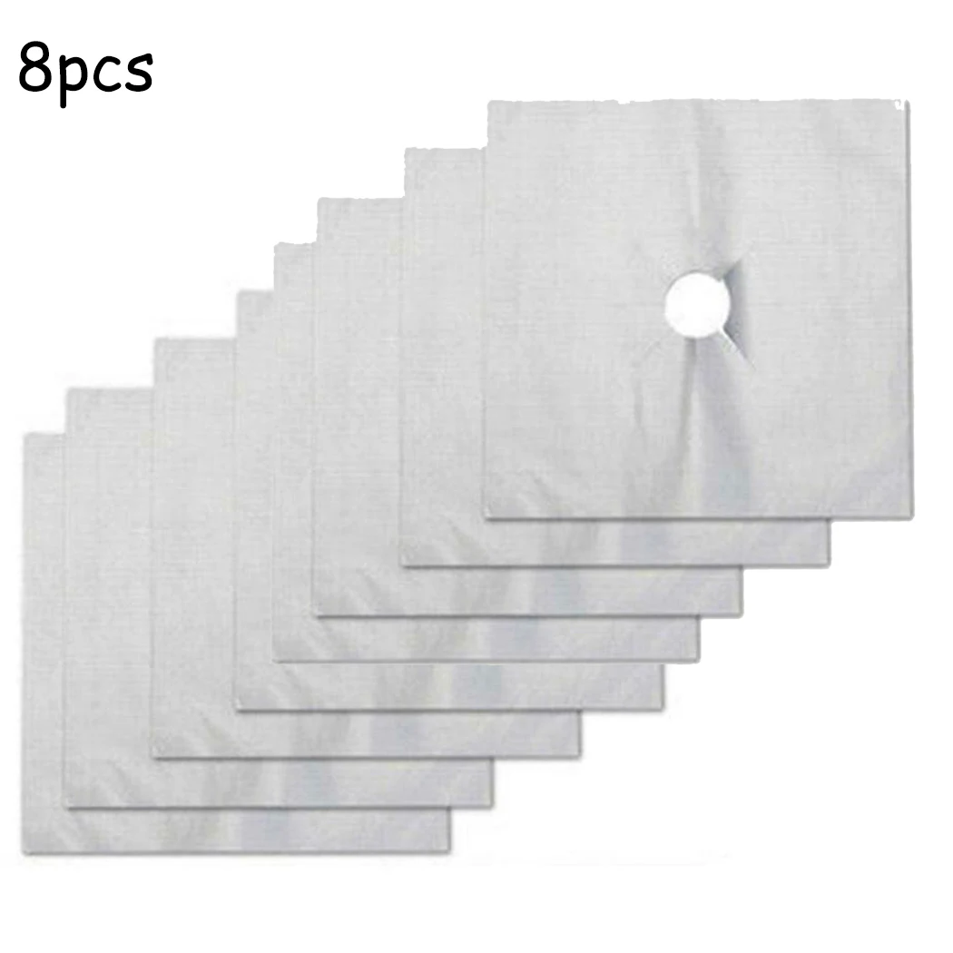 Плита газовая плита коврики моющиеся 8 шт. Кухня горелки верхней части защита