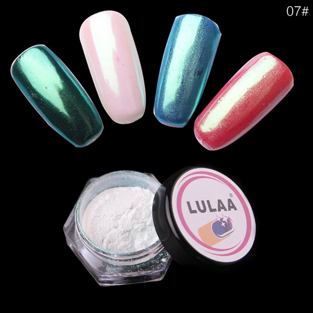 07 LULAA 1 коробка Волшебная зеркальная пудра для ногтей художественная оболочка пыль маникюр Дизайн ногтей Блеск хромированная пудра украшения для ногтей TSLM1 - Цвет: 07