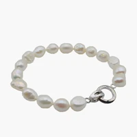 saudade girly bracelet white baroque pearl irregular shape switch clasp pearl bracelet