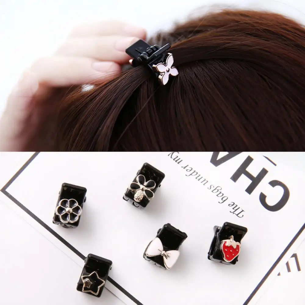 Винтажная простая маленькая заколка коготь на зажиме Элегантная черная женская