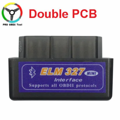 Черный Высокое качество PIC1825K80 чип Супер Мини ELM327 V1.5 Bluetooth двойная плата OBD2 диагностический инструмент ELM 327 V1.5 для OBDII протоколов - Цвет: Черный