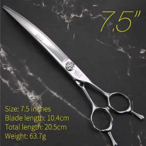 7.5 inch Fenice ножницы из нержавеющей стали с изогнутым лезвием уникальные ножницы вниз ножницы для ухода за собаками ножницы для домашних животных товары для собак - Цвет: 7.5 inch