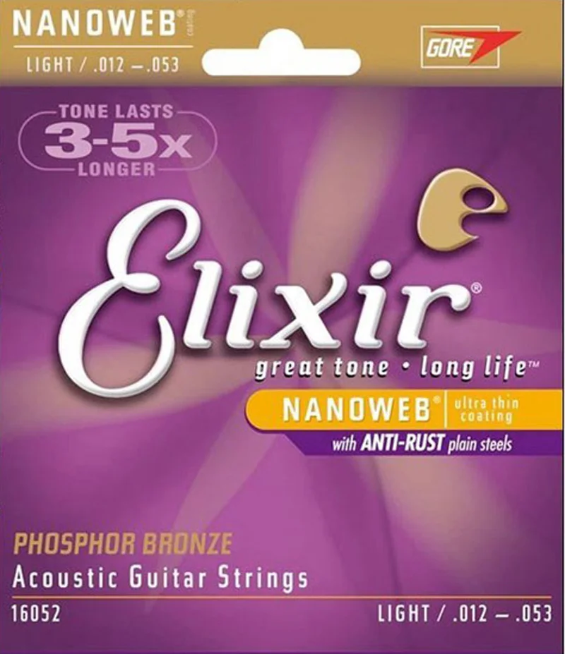 Elixir Polyweb Nanoweb пленочное покрытие Антикоррозийные Струны для акустической гитары, Струны для электрогитары