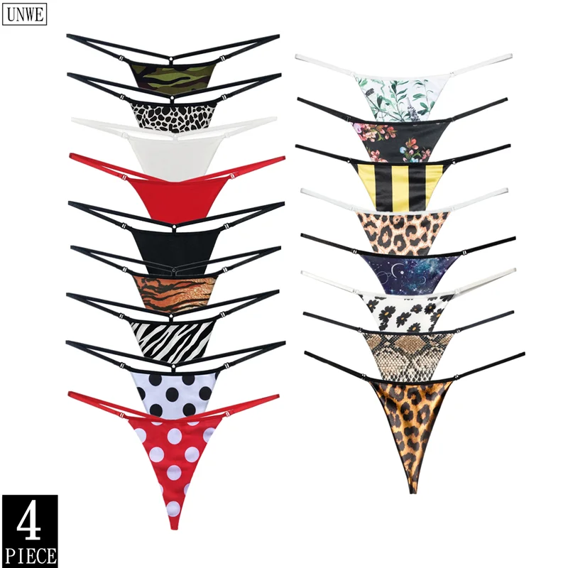 Быстрая доставка 4 шт./упак. сексуальные печатные стринги женские трусики