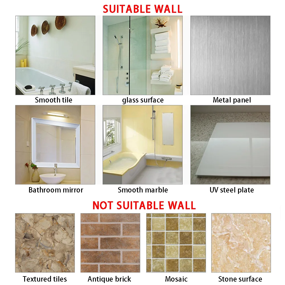 

Wall Mount Vacuum Bracket Suction Cup Shower Head Holder ABS Removable Adjustable Silver Rack Portable