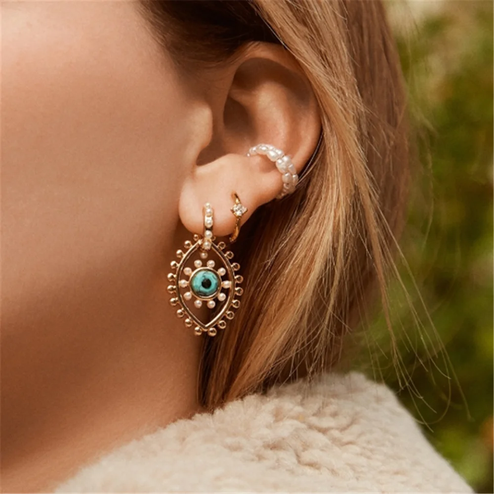 2020ZA новые серьги с подвеской в виде сглаза сердце Бохо ручная работа любовь