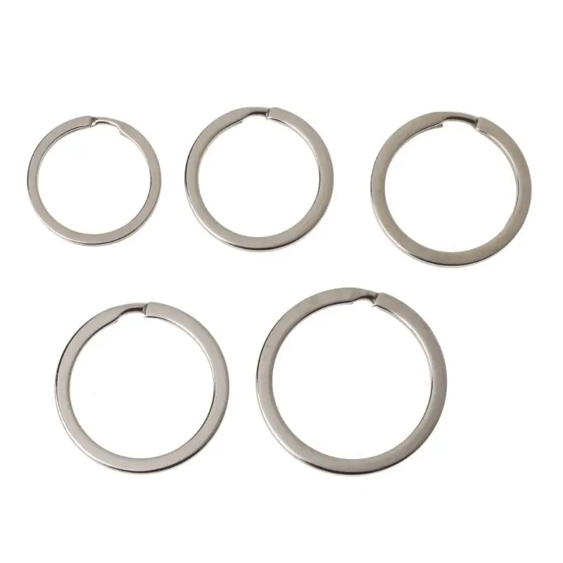 

100Pcs Metal Round Flat Keyring Round Split Key Rings Chain Keys Organizer Holder Jewelry Findings 25MM 28MM 30MM 35MM