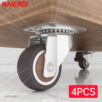 4pcs naierdi 1 2inch furniture caster soft rubber universal wheel swivel caster roller wheel for platform trolley accessory
