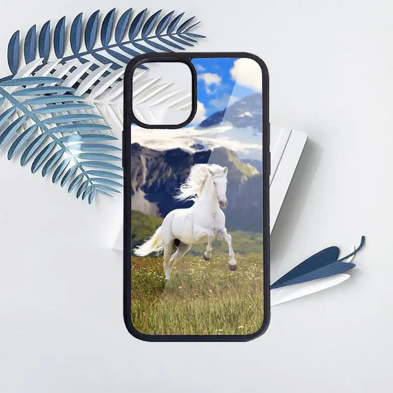 

Running Horse art pattern Phone Case PC for iPhone 11 12 pro XS MAX 8 7 6 6S Plus X 5S SE 2020 XR Luxury brand shell funda