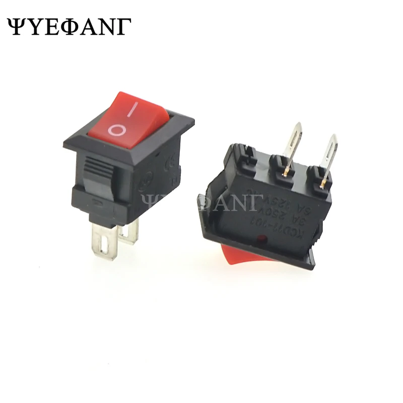 Кнопочный переключатель 10x15 мм SPST 2Pin 3A 250V KCD11 10 шт. кнопочный * 15 черный красный и