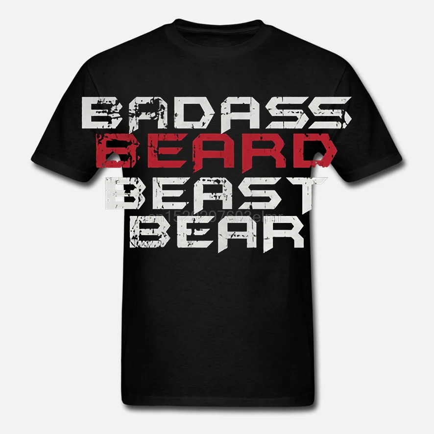 Мужская футболка Badass Beard Beast Bear Женская футболка|Мужские футболки| |
