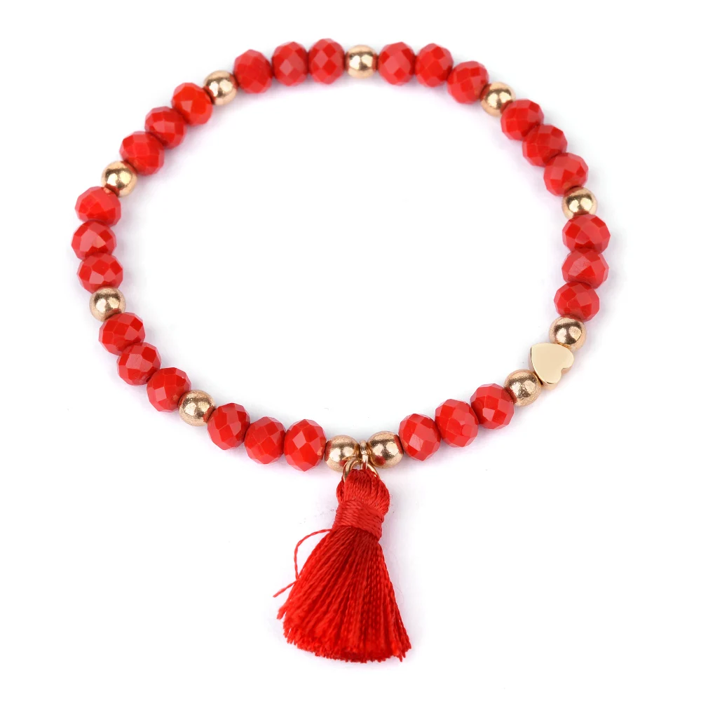 BOJIU Boho 5 шт./компл. эластичные браслеты с хрустальными бусинами для женщин золотые