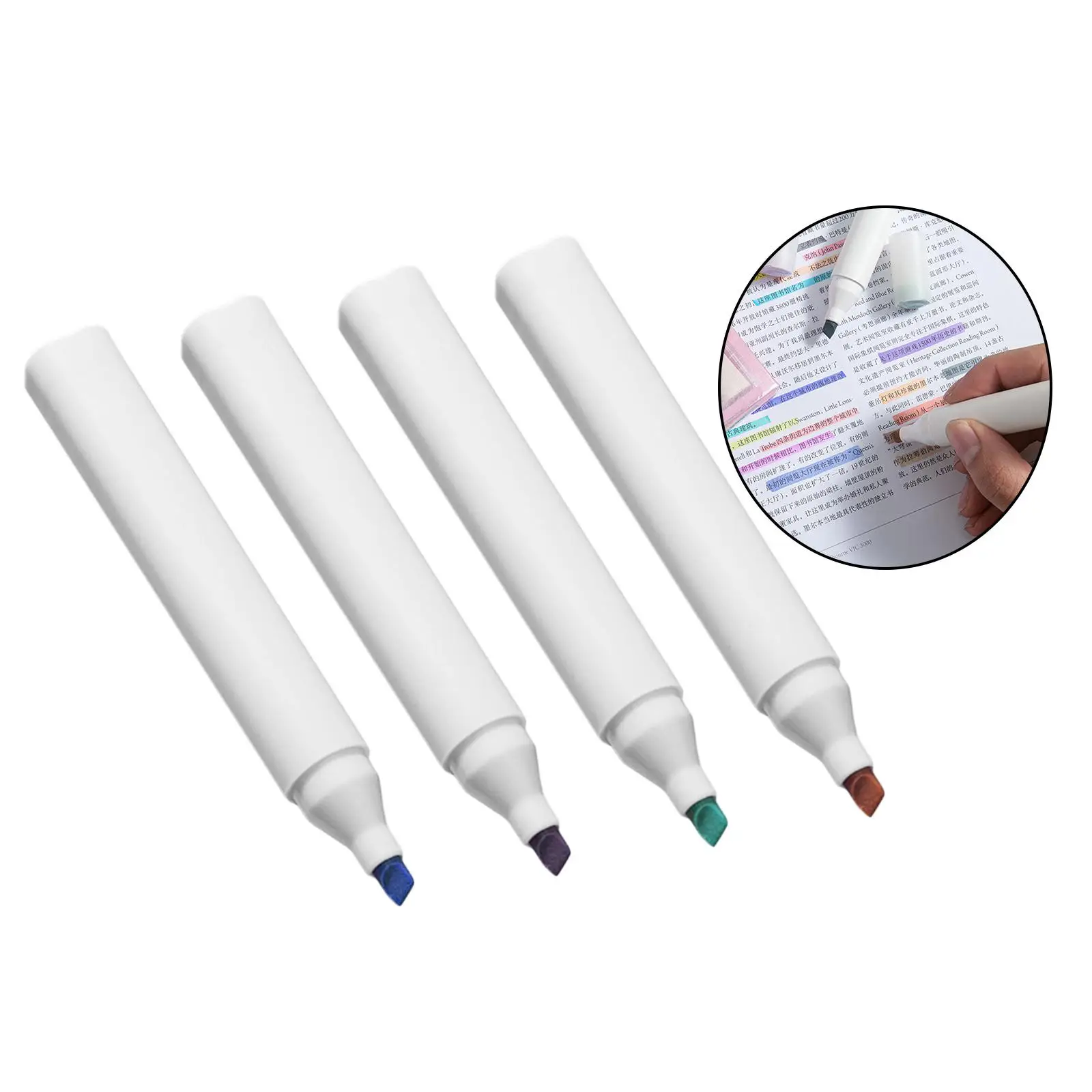 4x Highlighters Large Ink Reservoir Study Supplies 4 Colors Marker for Mark Key Points Taking Notes Office School Art Painting | Канцтовары