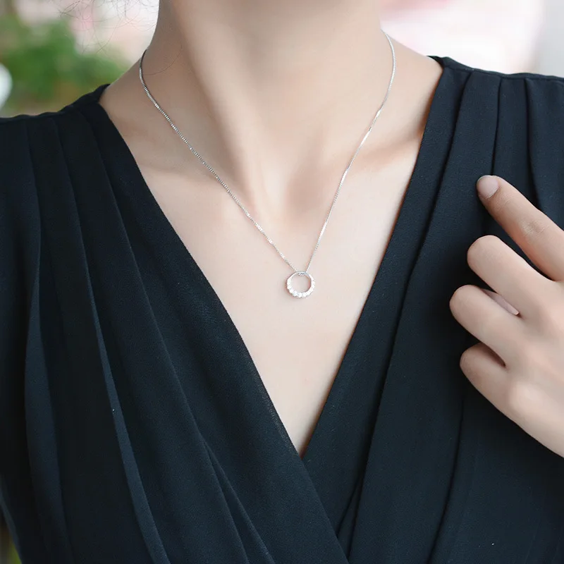 Женское колье из серебра 925 пробы с кристаллами|Ожерелья| |