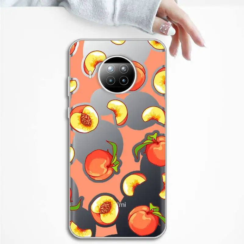 

peach Phone Case Transparent Clear for Xiaomi Redmi note 10 t 8 9 pro lite 11